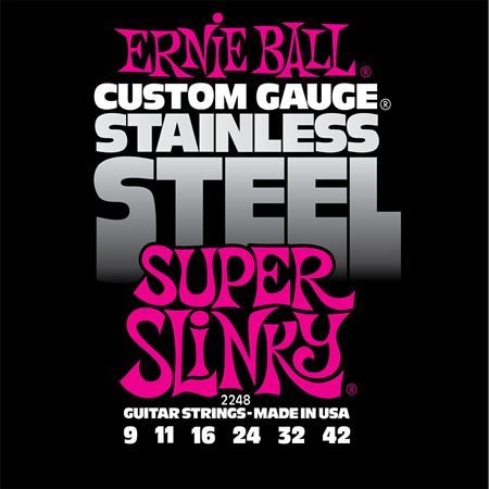 Ernie Ball P02248 Super Slinky Stainless Steel 9-42