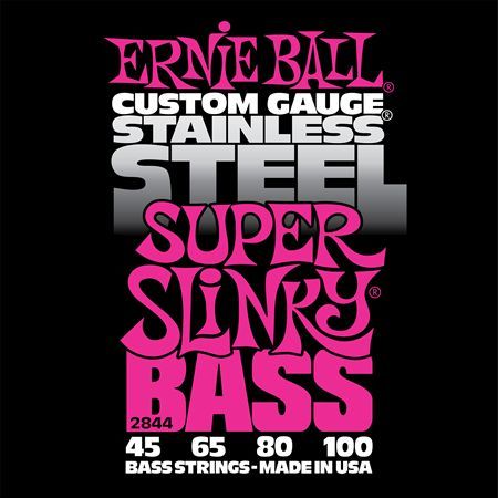 Ernie Ball P02844 Super Slinky Stainless Steel Bass 45-100