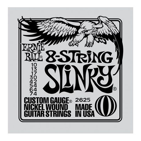 Ernie Ball P02625 8-STRING SLINKY ELECTRIC NICKEL WOUND 10-74