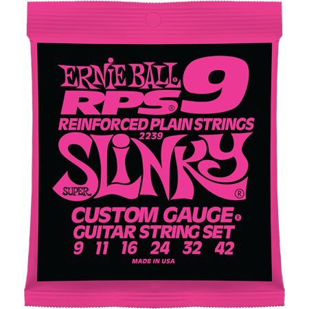 Ernie Ball P02239 RPS-9 Super Slinky Nickel Wound RPS Reinforced Plain 9-42