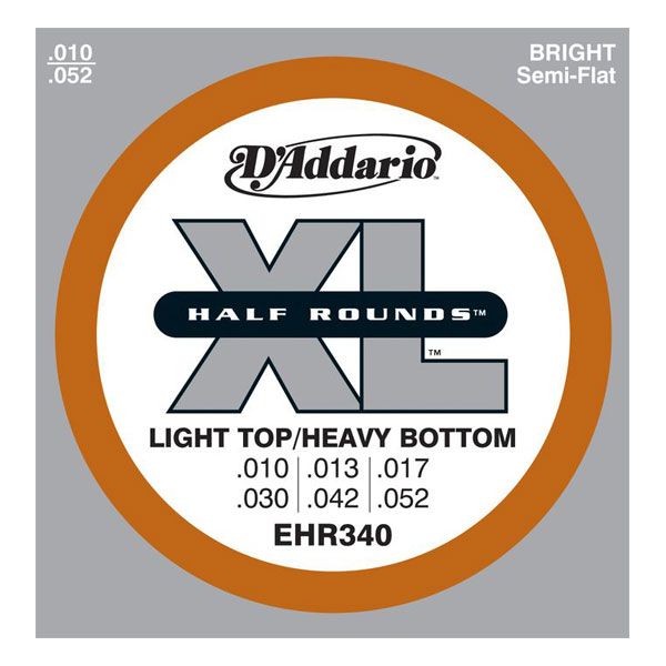 D`ADDARIO EHR340 Half Rounds, Light Top/Heavy Bottom, 10-52