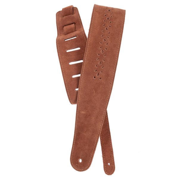 Planet Waves 25PRF04 Vented Leather Guitar Strap, Camel Suede Rosette
