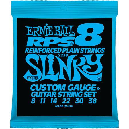 Ernie Ball P02238 RPS-8 Extra Slinky Nickel Wound RPS Reinforced Plain 8-38