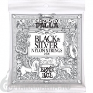 Ernie Ball P02406 ERNESTO PALLA NYLON CLASSICAL BLACK & SILVER 28-42