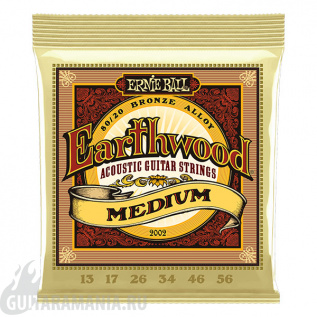 Ernie Ball P02002 EARTHWOOD MEDIUM ACOUSTIC 80/20 BRONZE 13-56