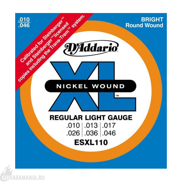 D`ADDARIO ESXL-110 Nickel Wound, Regular Light, Double BallEnd, 10-46