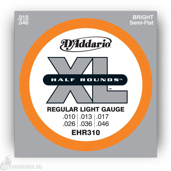D`ADDARIO EHR310 Regular Light Half Rounds 10-46