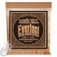 Ernie Ball P02550 Everlast Coated Phosphor Bronze Extra Light 10-50