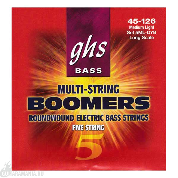 GHS 5ML-DYB Bass Boomers Medium Light String