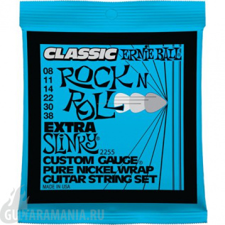 Ernie Ball P02255 Extra Slinky Classic Pure Nickel 8-38