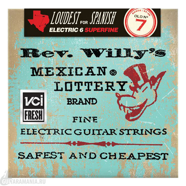 Dunlop RWN0738 Rev. Willy's Lottery Billy Gibbons Extra Light 7-38