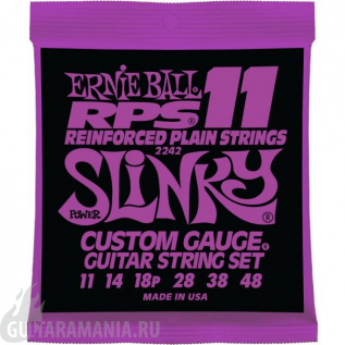 Ernie Ball P02242 RPS-11 Power Slinky Nickel Wound RPS Reinforced Plain 11-48