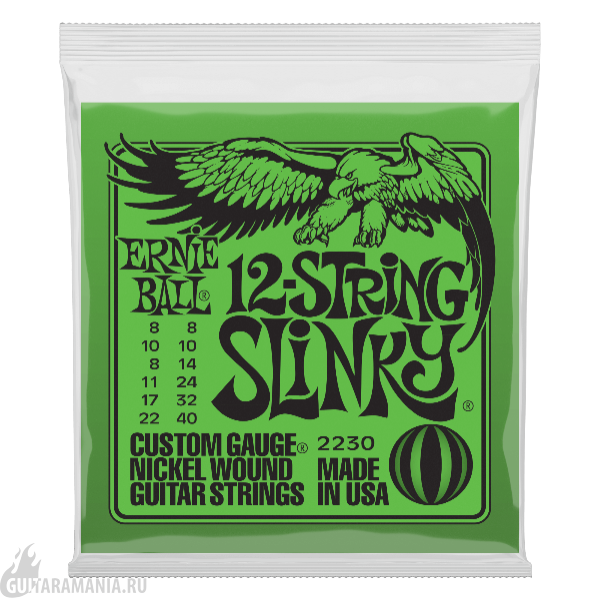 Ernie Ball P02230 12-String Nickel Wound Slinky 8-8. 40-22