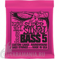 Ernie Ball P02824 SUPER SLINKY 5-STRING BASS NICKEL WOUND 40-125