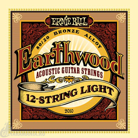 Ernie Ball P02010 EARTHWOOD 12-STRING LIGHT ACOUSTIC 80/20 BRONZE 9-46. 9-26.