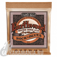 Ernie Ball P02151 Earthwood Phosphor Bronze Rock and Blues 10-52