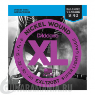 D`ADDARIO EXL120BT Super Light Gauge Nickel Wound 9-40