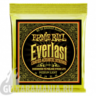 Ernie Ball P02556 Everlast Coated 80/20 Bronze Medium Light 12-54