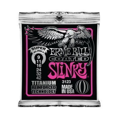 Ernie Ball P03123 COATED ELECTRIC TITANIUM RPS SUPER SLINKY 9-42